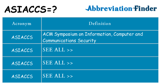 What does asiaccs stand for