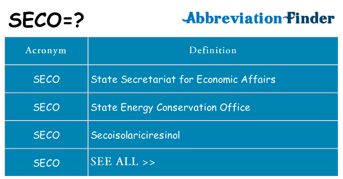 What Does Seco Mean In English