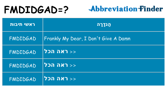 מה הפירוש fmdidgad