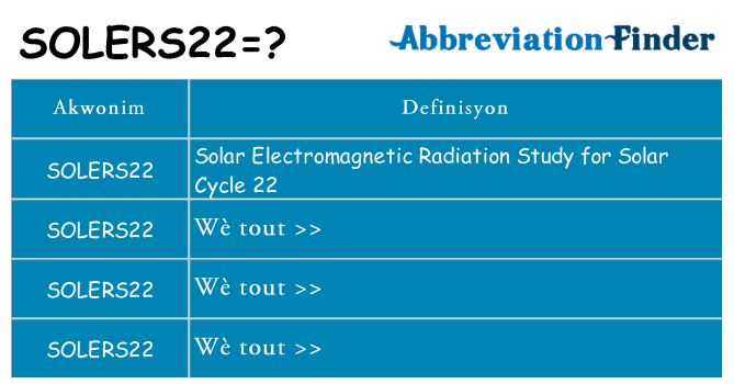 Sa solers22, sa kanpe pou