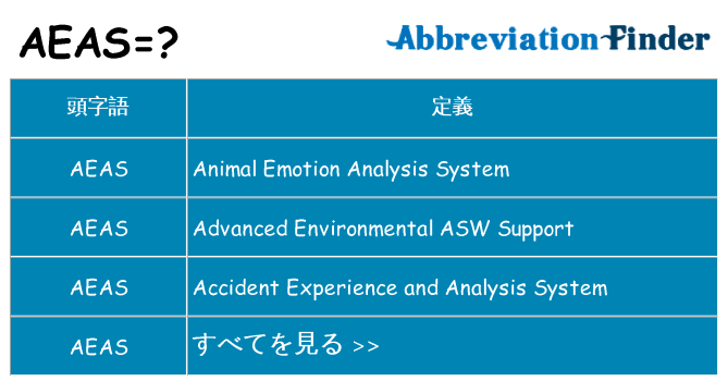 aeas は何の略します。