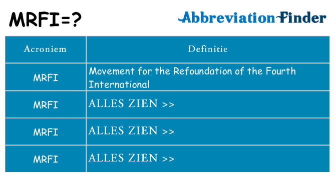 Wat staat mrfi voor
