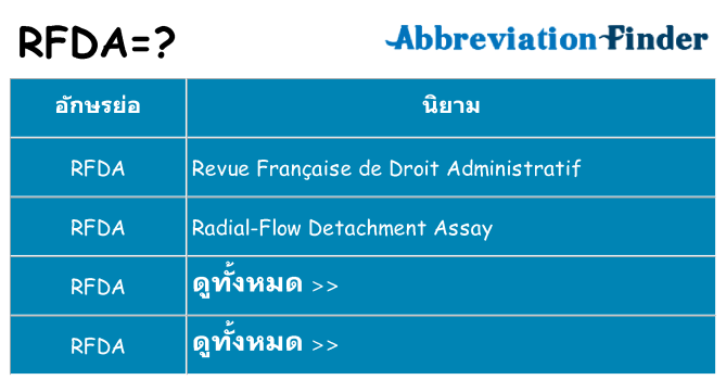 อะไรไม่ rfda ถึง