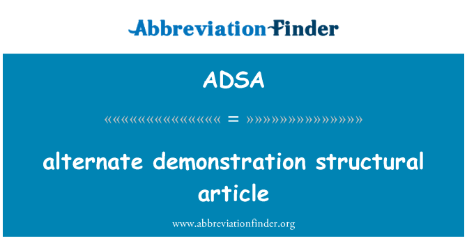 ADSA: alternatiivne demonstratsioon struktuurilise artikli