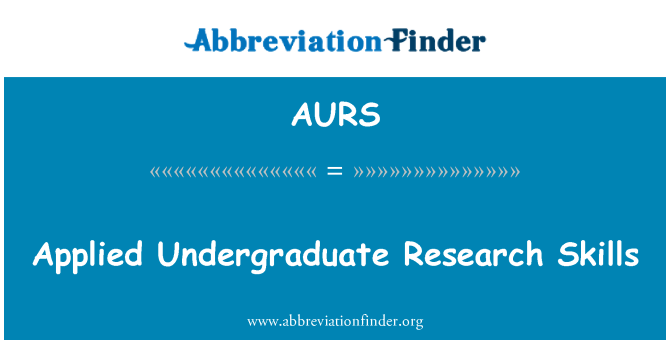 AURS: 大学生の研究のスキルを適用