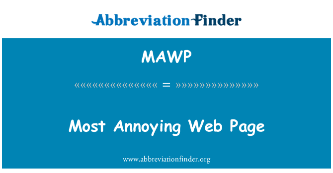 MAWP: Paling menjengkelkan halaman Web