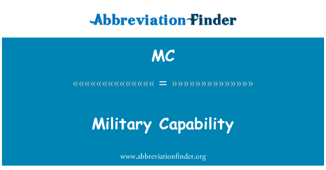 MC: Militärische Fähigkeiten