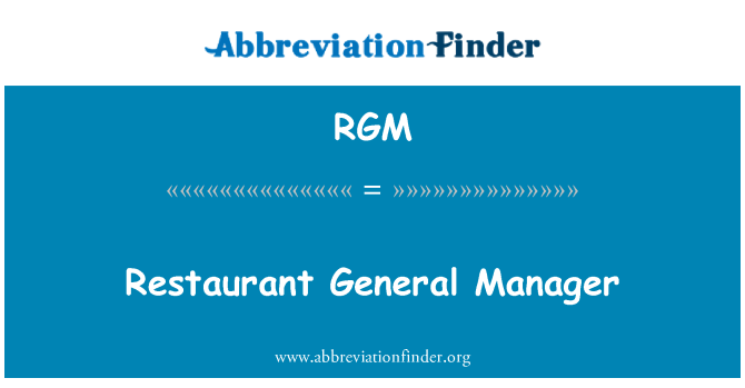 RGM: Restaurant General Manager