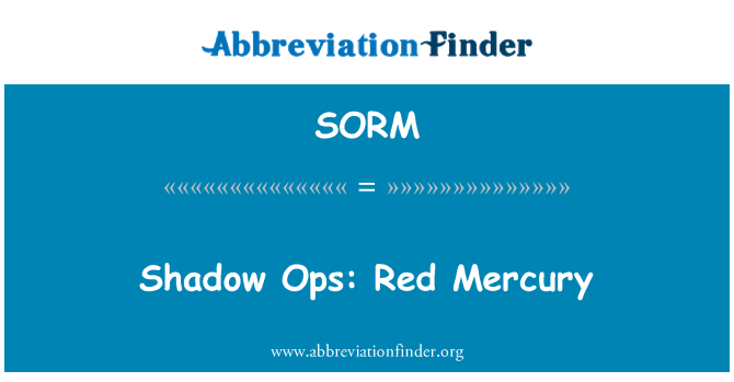SORM: Shadow Ops: Red Mercury