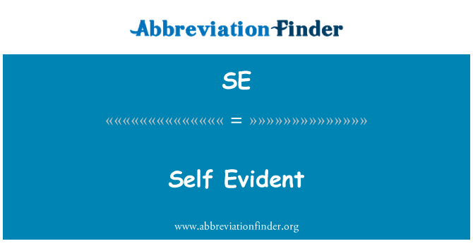 se-definition-self-evident-abbreviation-finder